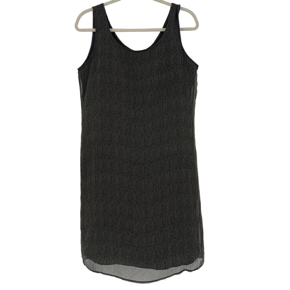 Robbie Bee Size 10  Black Dotted 100% Silk Scoop Neck Classic Shift Dress VTG